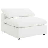 Side view of Raleigh ivory boucle modular sectional sofa