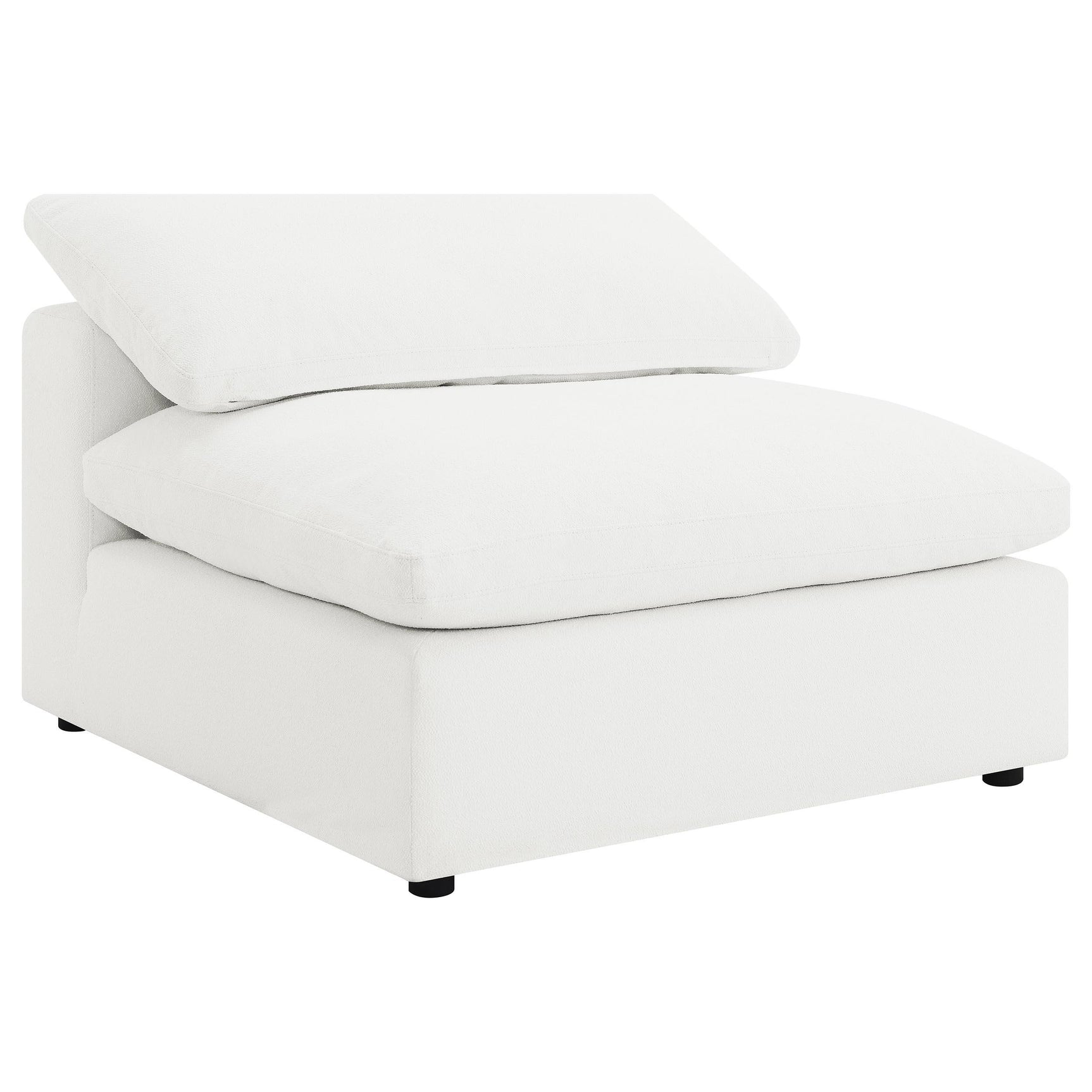 Side view of Raleigh ivory boucle modular sectional sofa