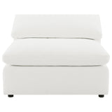Close-up of ivory boucle upholstery on Raleigh sectional