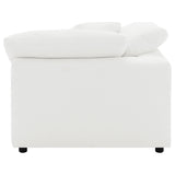 Side perspective of Raleigh ivory sectional