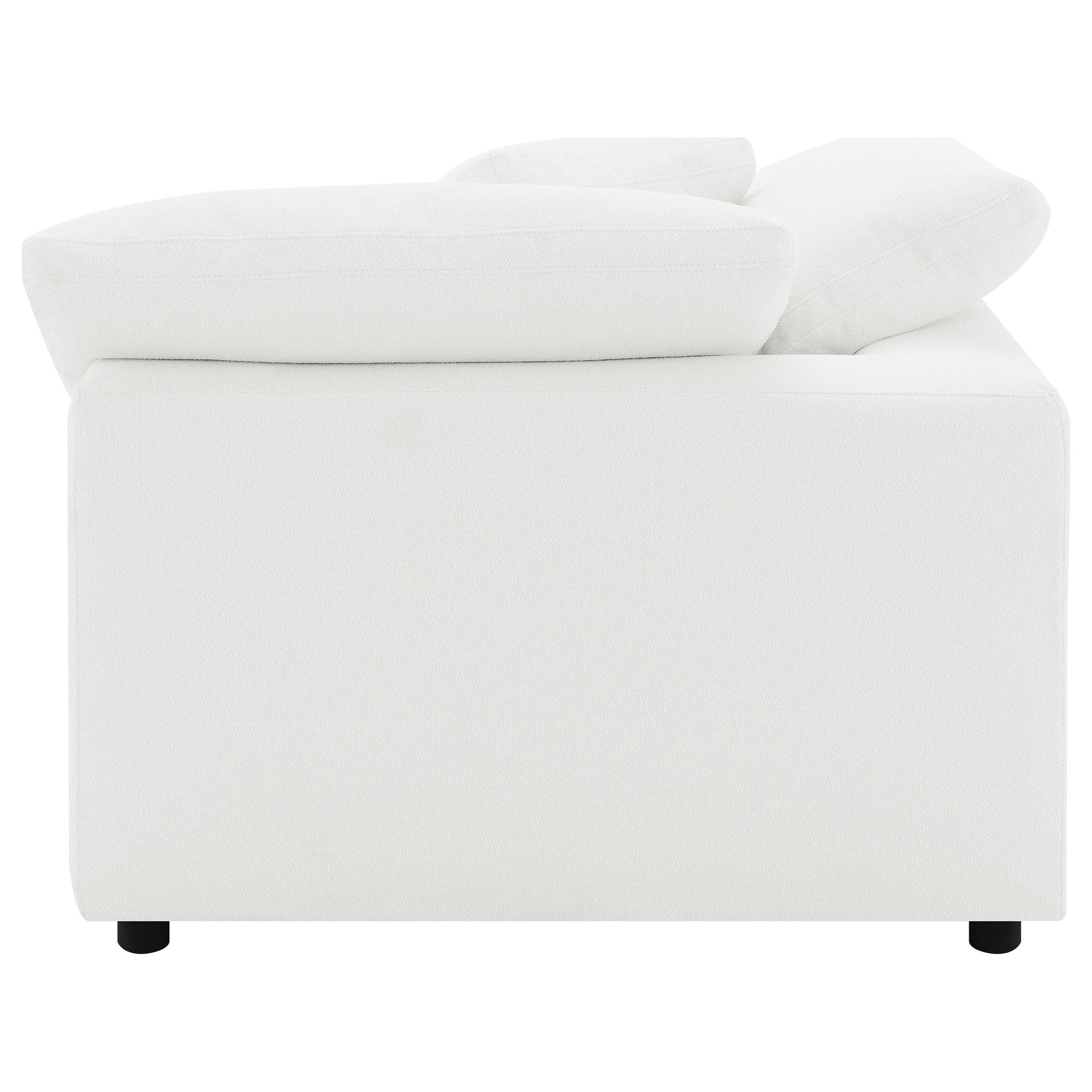 Side perspective of Raleigh ivory sectional