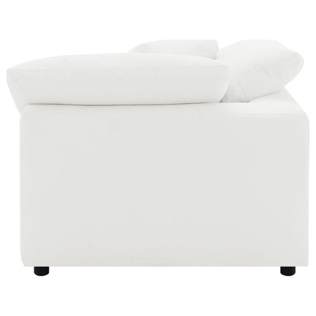 Side perspective of Raleigh ivory sectional