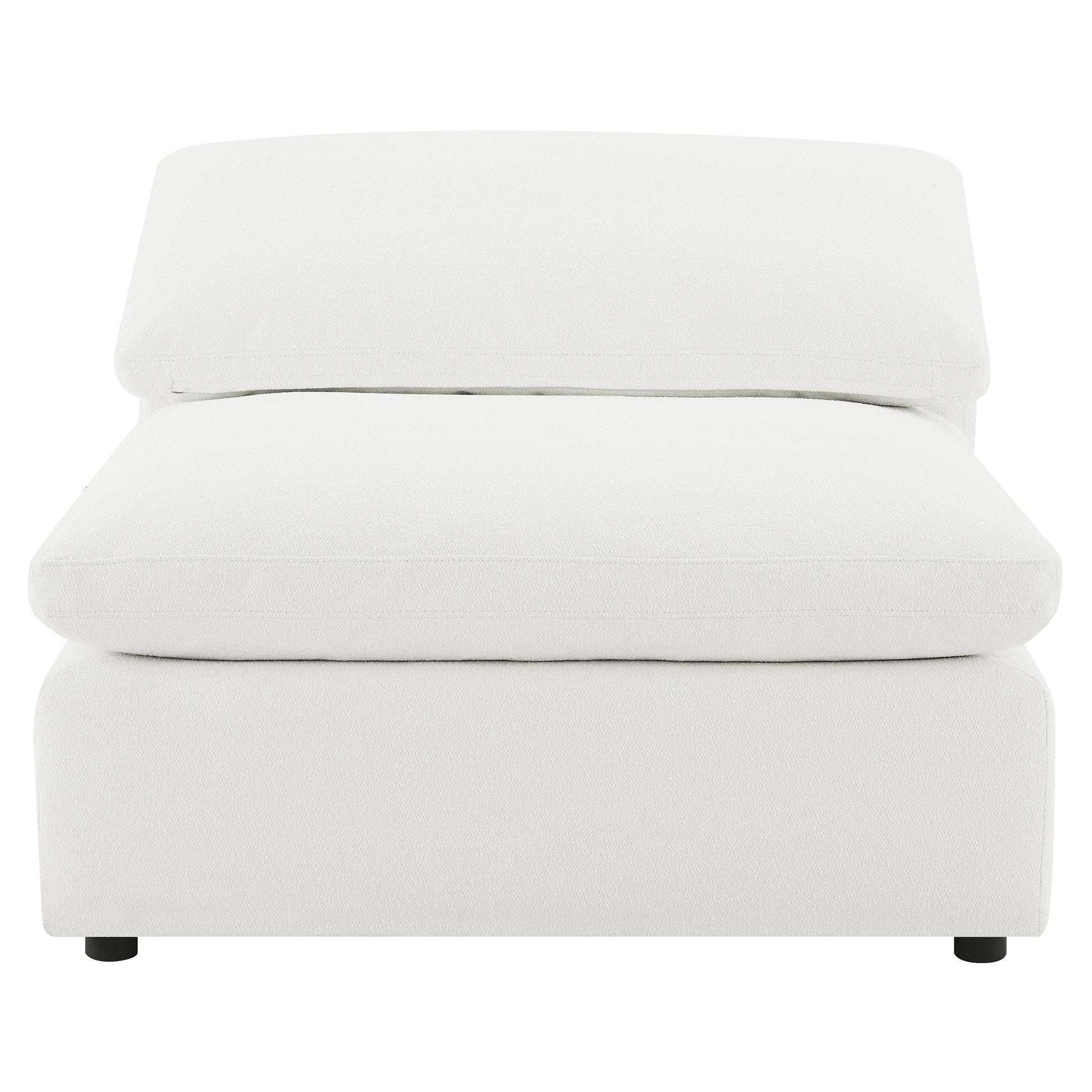 Raleigh Boucle Upholstered Armless Chair Ivory side angle