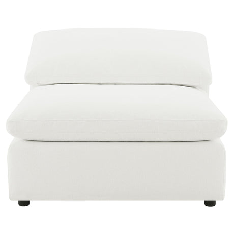 Raleigh Boucle Upholstered Armless Chair Ivory side angle