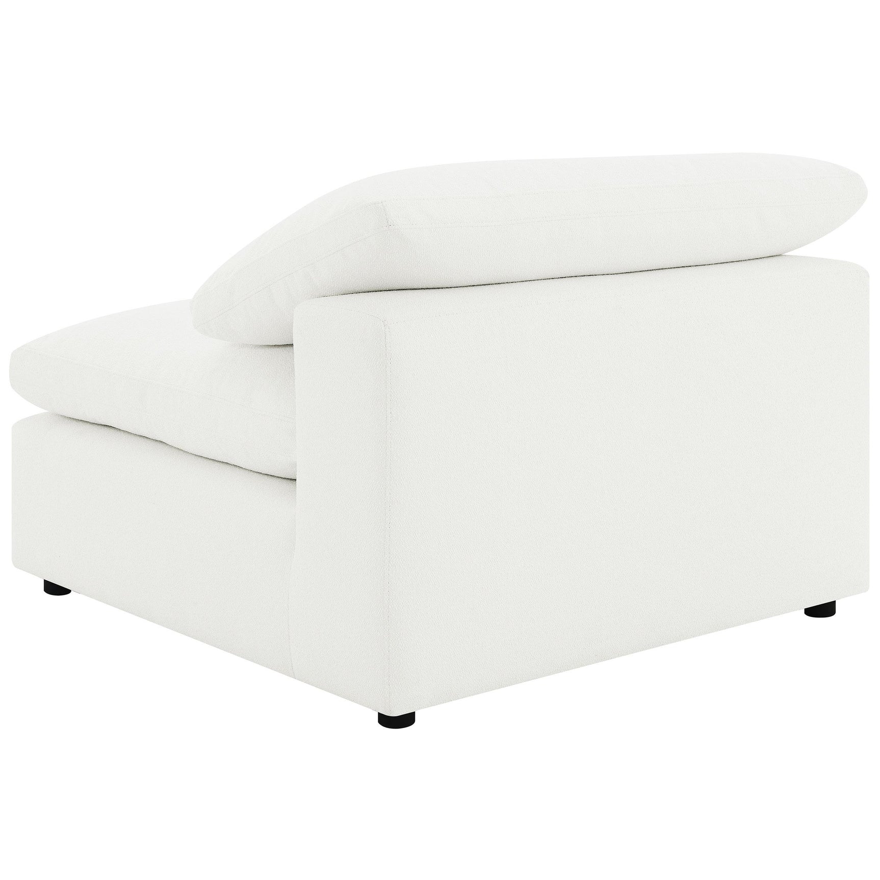 Back view of Raleigh Boucle Upholstered Armless Chair Ivory