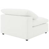 Raleigh Boucle Upholstered Armless Chair Ivory front view