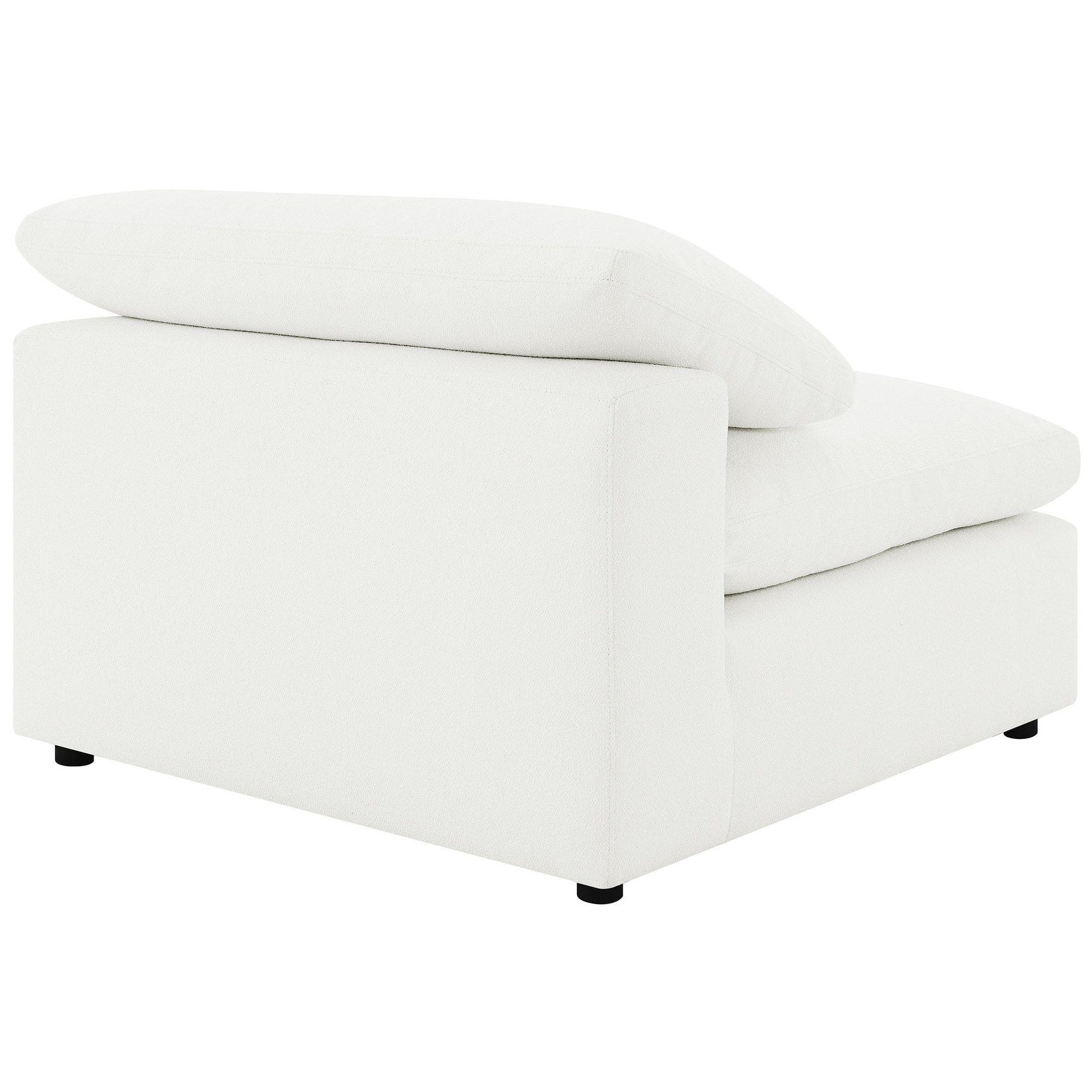 Raleigh Boucle Upholstered Armless Chair Ivory front view