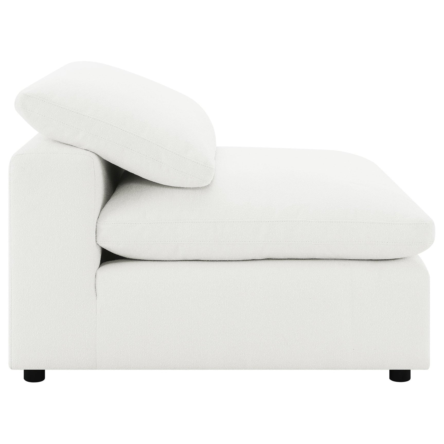 Raleigh Boucle Upholstered Armless Chair Ivory front view