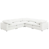 Raleigh Boucle Upholstered Armless Chair Ivory front view
