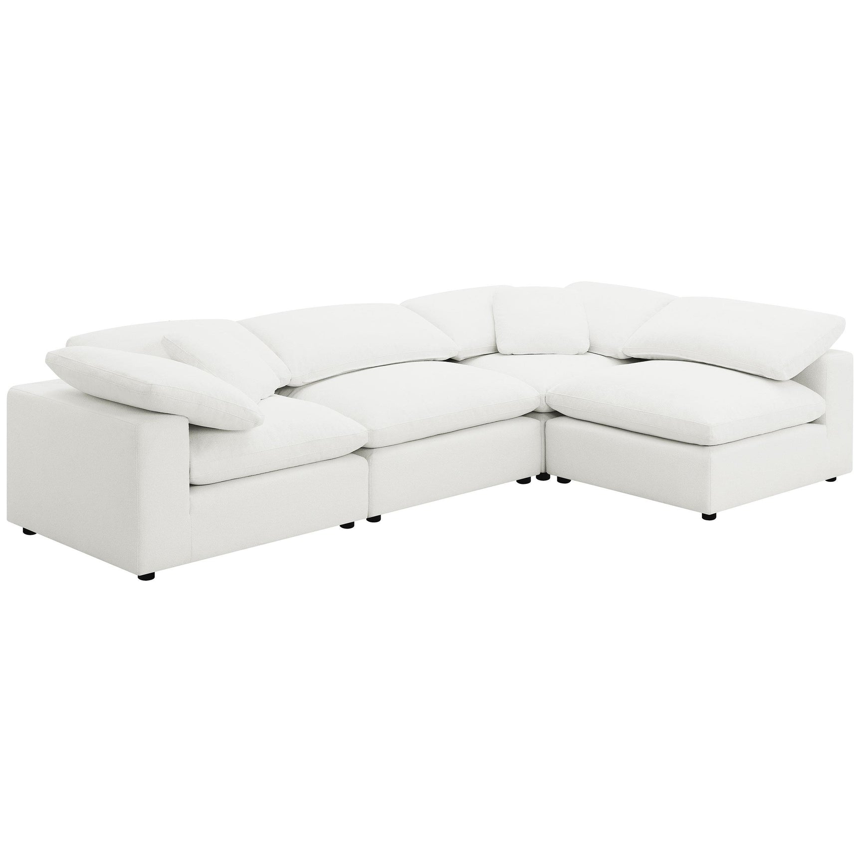 Raleigh Boucle Upholstered Armless Chair Ivory front view