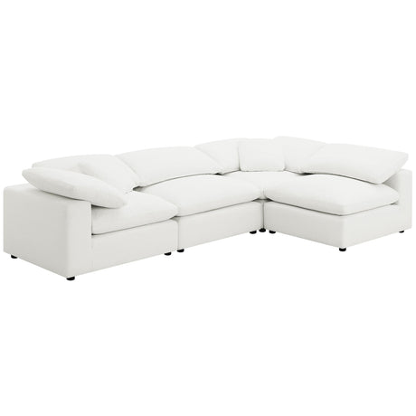 Raleigh Boucle Upholstered Armless Chair Ivory front view