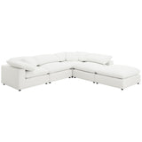 Raleigh Boucle Upholstered Armless Chair Ivory front view
