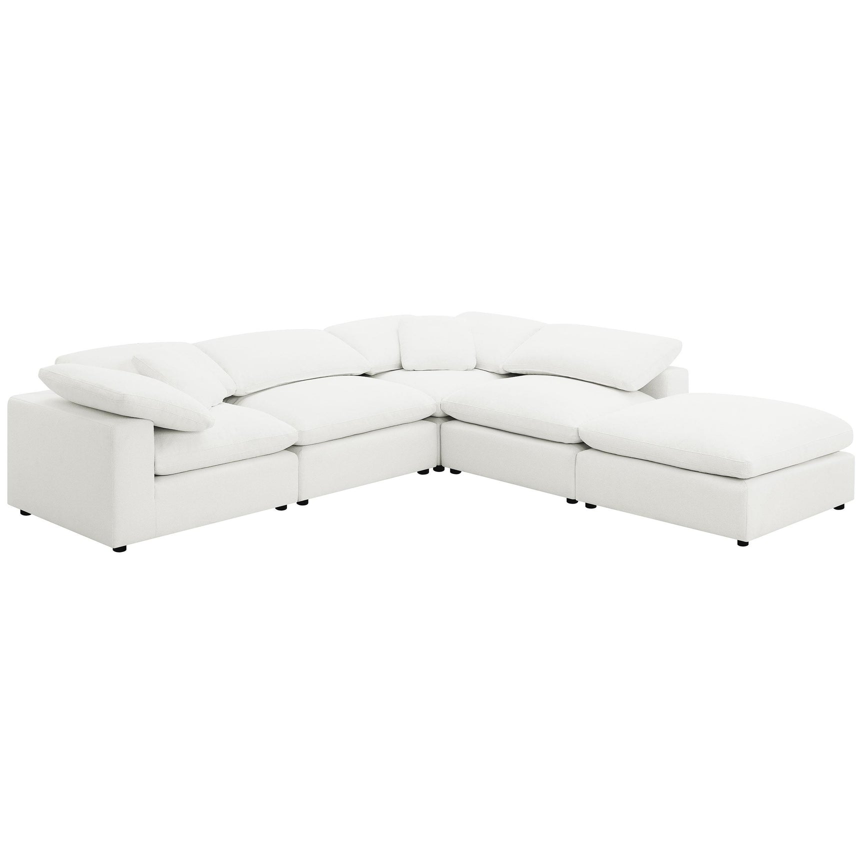 Raleigh Boucle Upholstered Armless Chair Ivory front view
