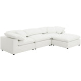 Raleigh Boucle Upholstered Armless Chair Ivory front view