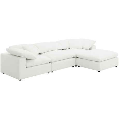 Raleigh Boucle Upholstered Armless Chair Ivory front view