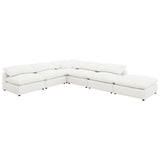 Raleigh Boucle Upholstered Armless Chair Ivory front view