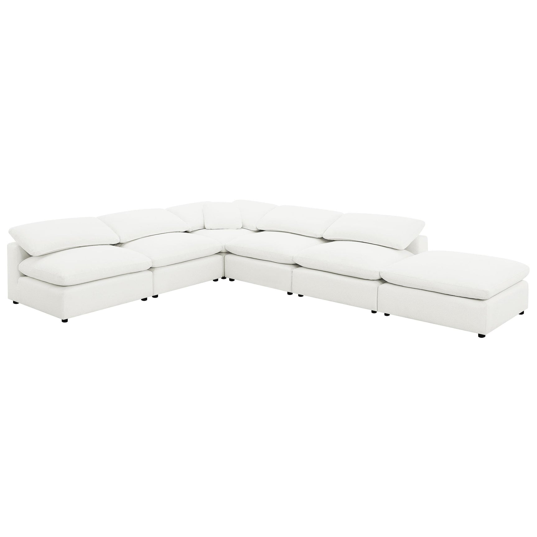 Raleigh Boucle Upholstered Armless Chair Ivory front view