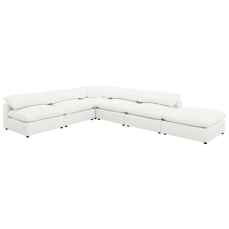 Raleigh Boucle Upholstered Armless Chair Ivory front view