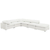 Raleigh Boucle Upholstered Armless Chair Ivory front view