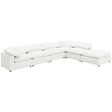 Raleigh Boucle Upholstered Armless Chair Ivory front view