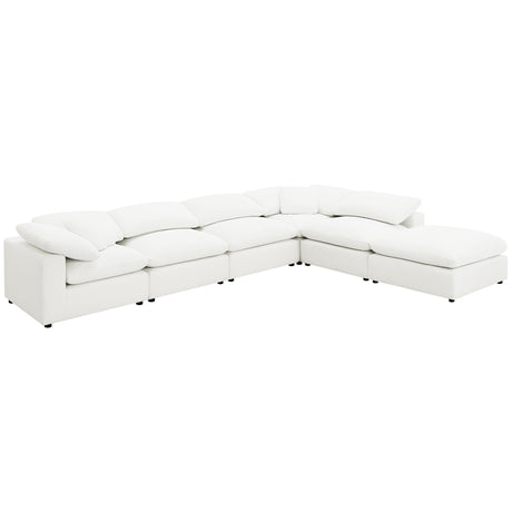 Raleigh Boucle Upholstered Armless Chair Ivory front view