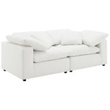 Raleigh Boucle Upholstered Armless Chair Ivory front view