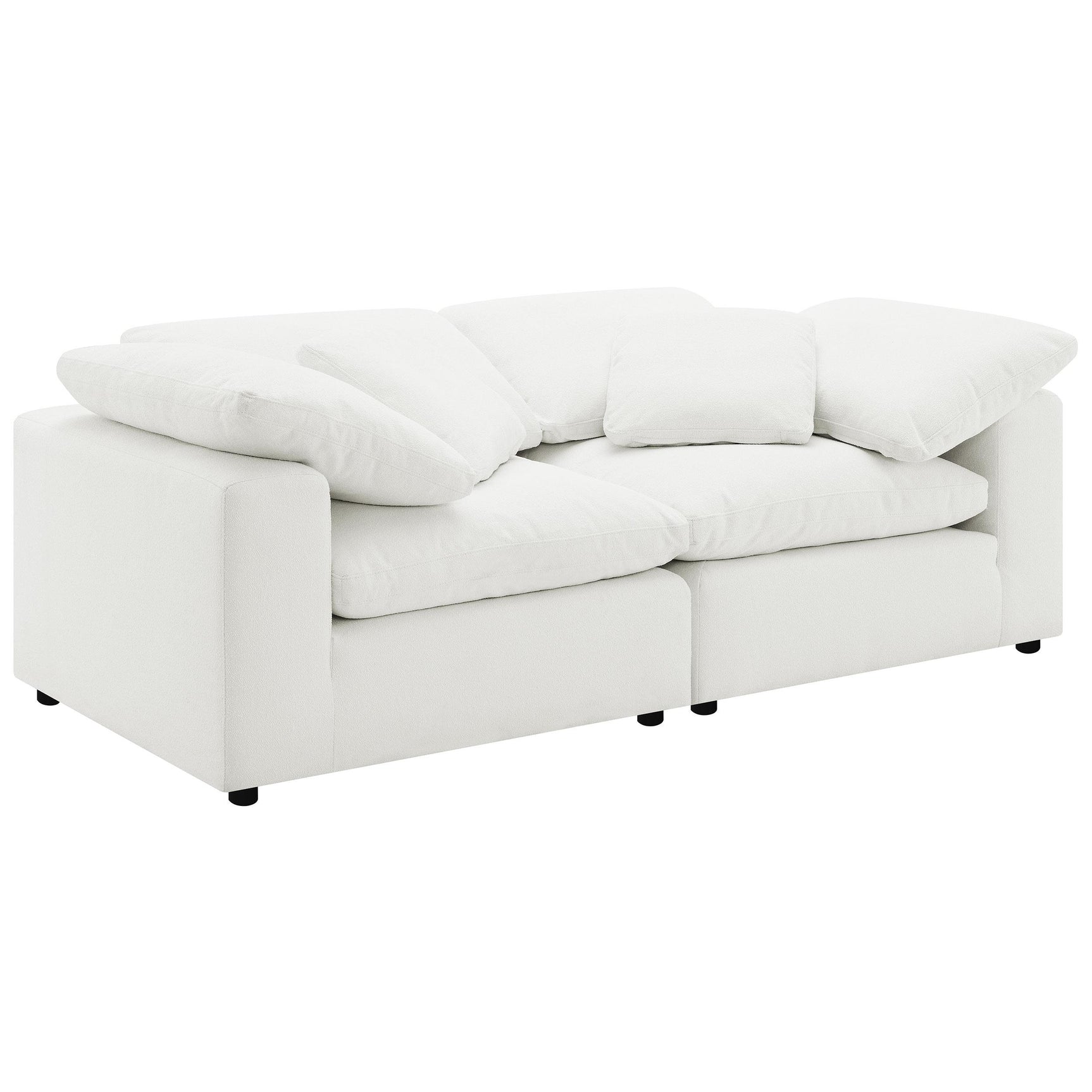 Raleigh Boucle Upholstered Armless Chair Ivory front view