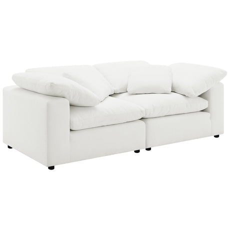 Raleigh Boucle Upholstered Armless Chair Ivory front view