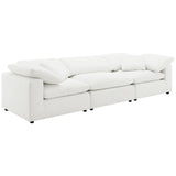 Raleigh Boucle Upholstered Armless Chair Ivory front view