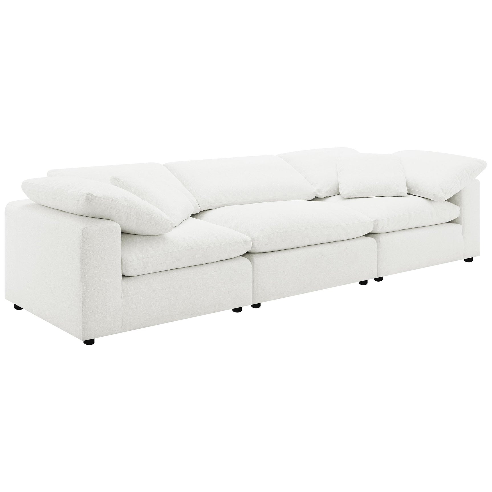 Raleigh Boucle Upholstered Armless Chair Ivory front view