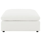 Raleigh Ivory Boucle Upholstered Ottoman top view