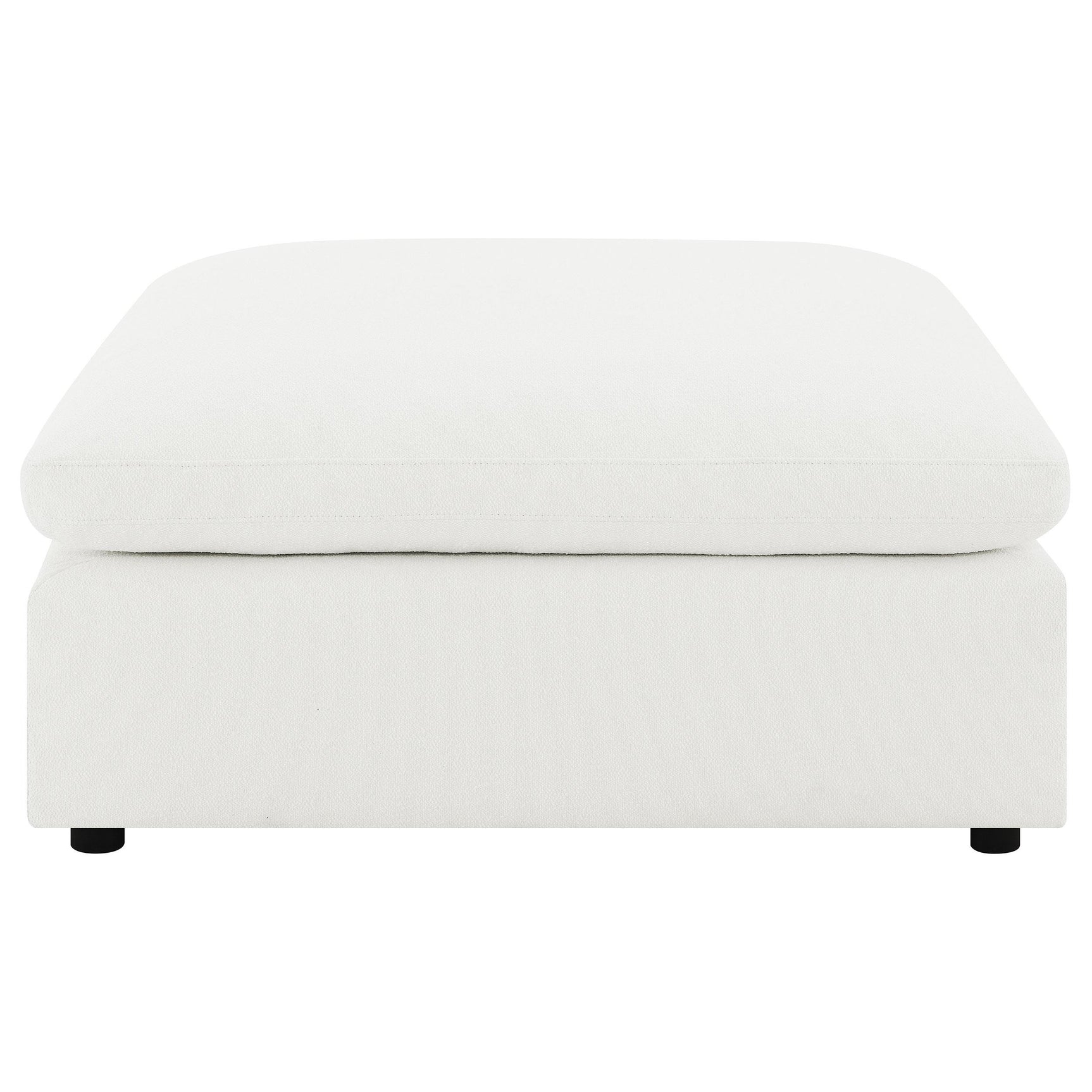 Raleigh Ivory Boucle Upholstered Ottoman top view