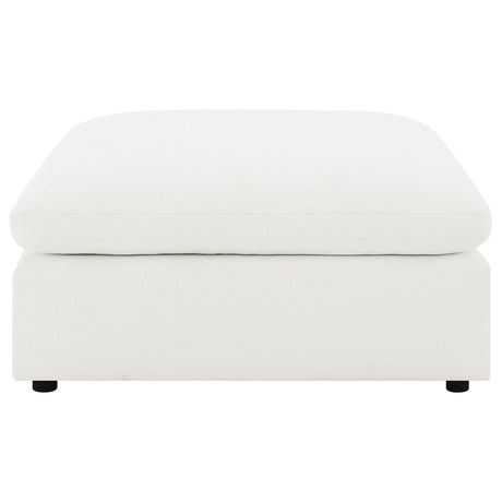 Raleigh Ivory Boucle Upholstered Ottoman top view