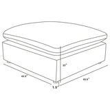 Raleigh Ottoman viewed from corner