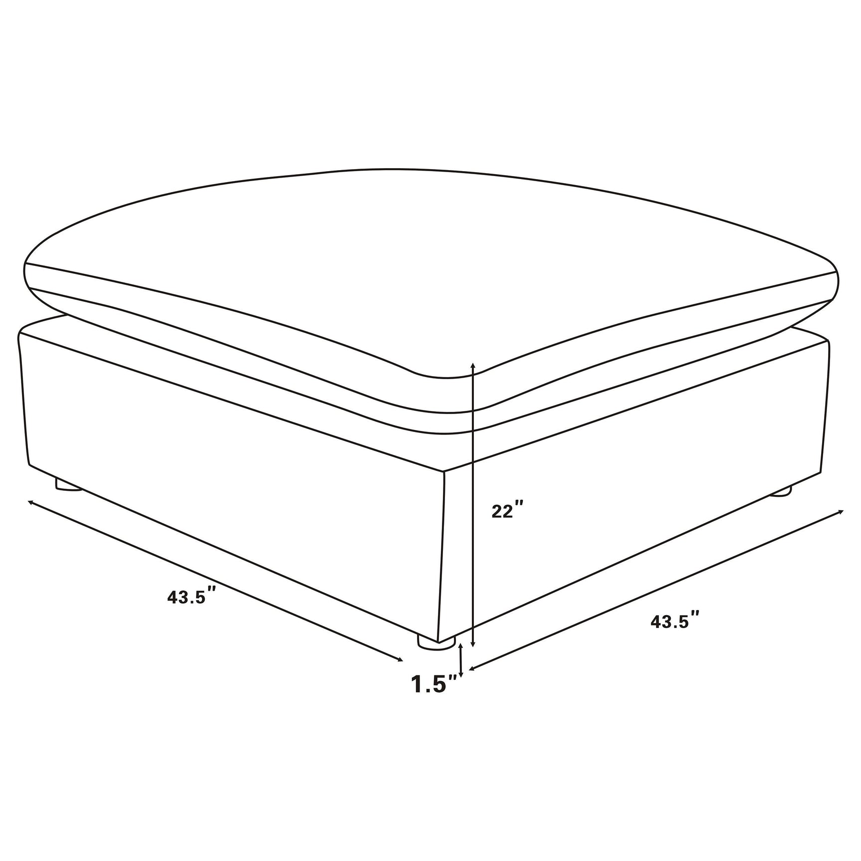 Raleigh Ottoman viewed from corner