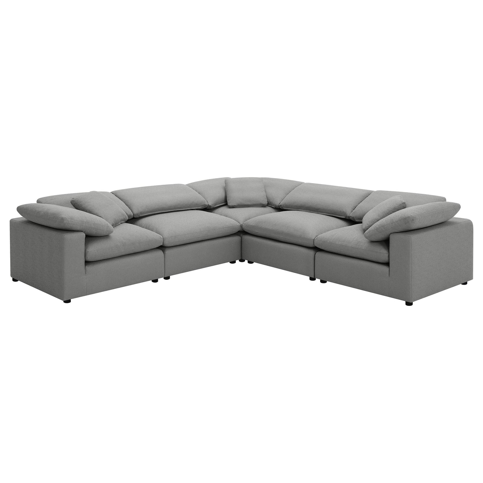 main view of Raleigh 5-piece Boucle Upholstered Modular Sectional Grey sectional sofa