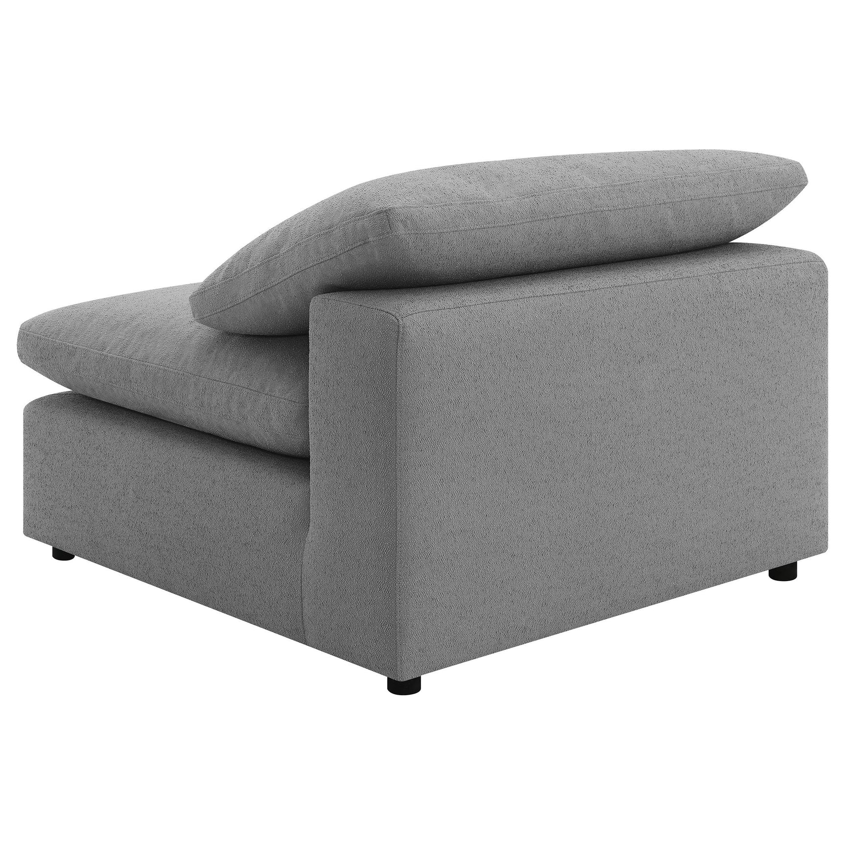 Raleigh Grey Boucle Armless Chair cushion detail