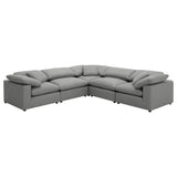 Loose pillow back on Raleigh Boucle Upholstered Armless Chair