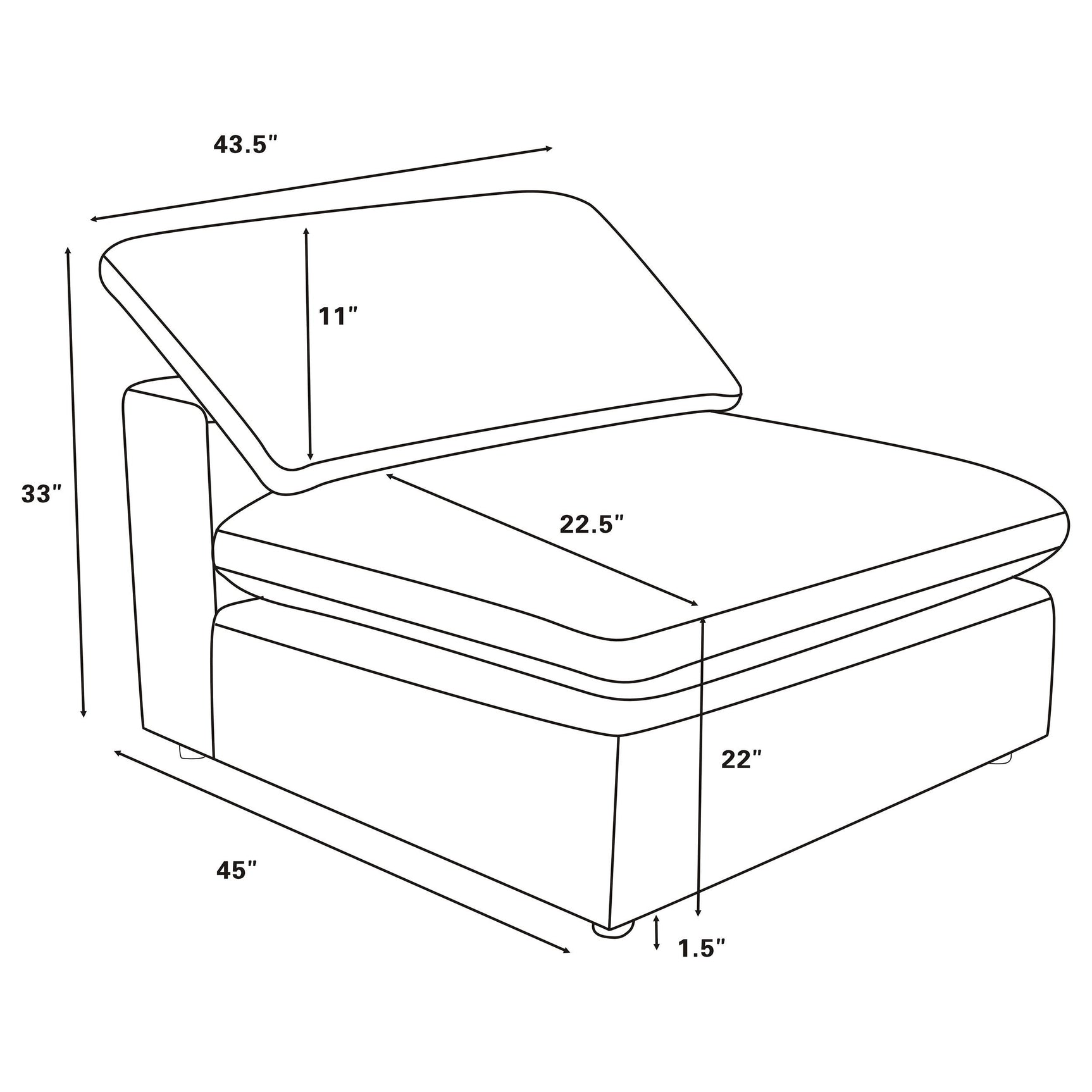 Assembly instructions included for Raleigh Armless Chair