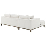Side profile of Geneva Boucle Sectional Sofa sand