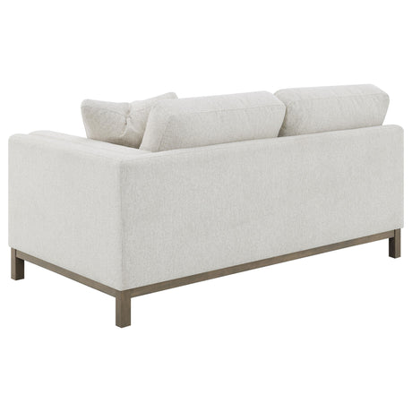 Side view showing chaise length on sectional sofa