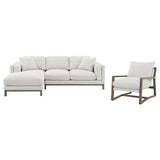 Front view showcasing sectional seating depth