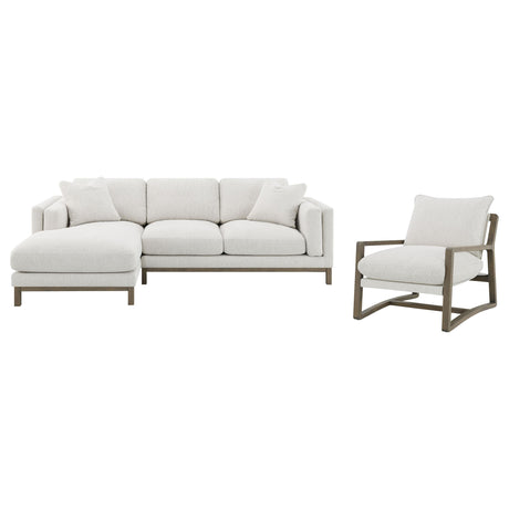 Front view showcasing sectional seating depth