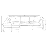 Fabric texture and stitching detail on sectional sofa