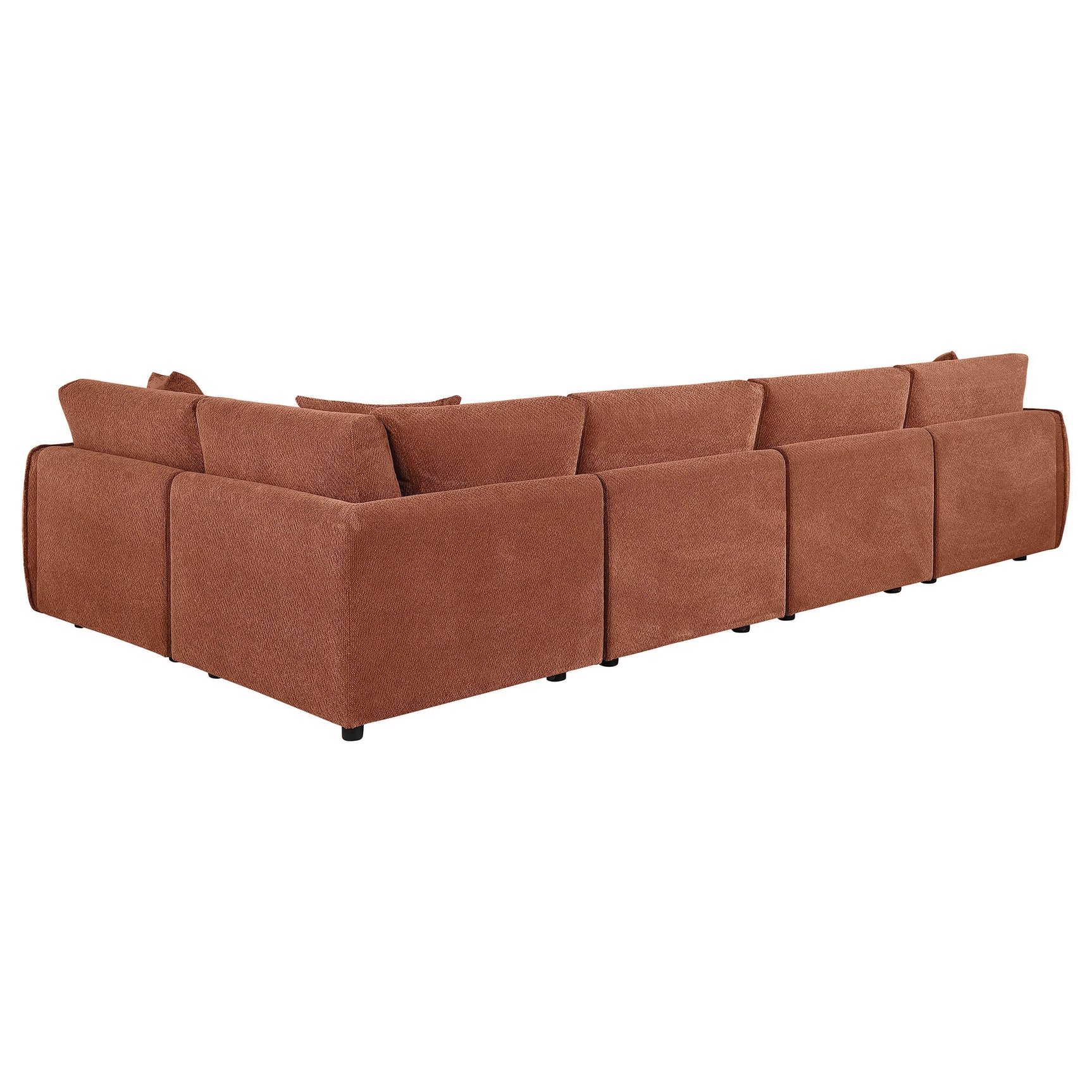 Close-up of sectional sofa cushion