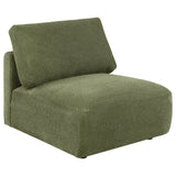 Main view of green chenille modular sectional