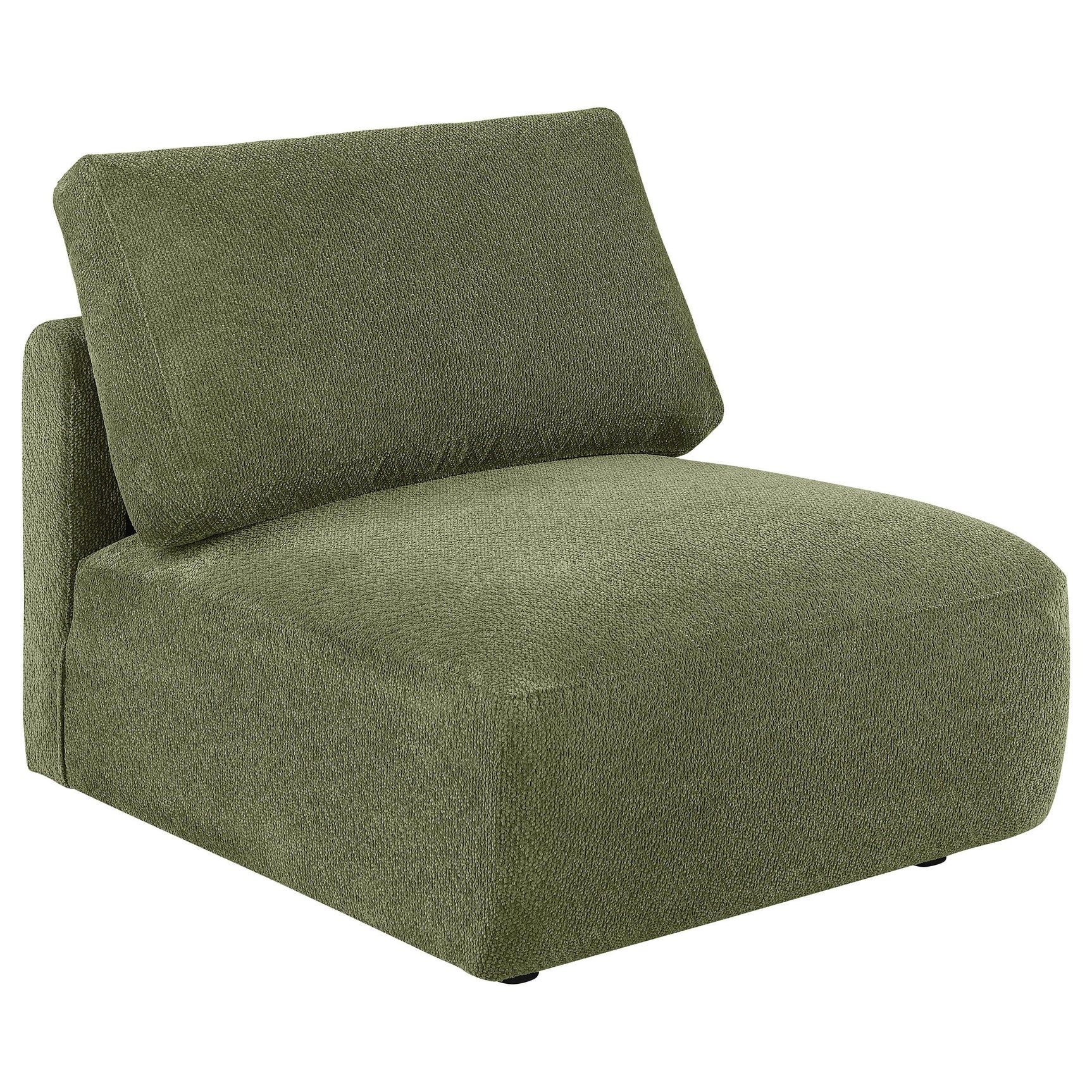 Main view of green chenille modular sectional