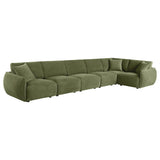 Main view of Elysia 6-piece green modular sectional sofa
