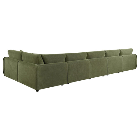 Close-up of sofa fabric and cushions on Elysia sectional