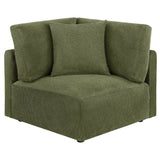 Side view showing depth of Elysia sectional sofa
